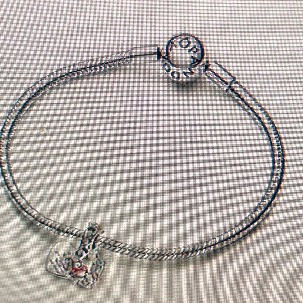 Pandora Silver Heart Charm with Winnie the Pooh